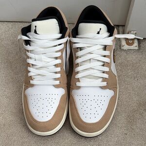 Jordan White and Tan Men's Sneakers